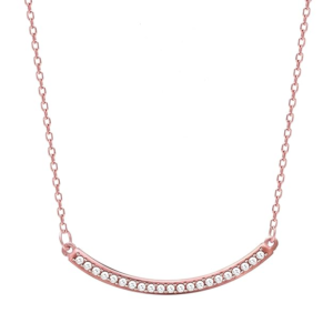 Women's Premium 925 Sterling Silver Rose Gold Zircon Pendant Necklace
