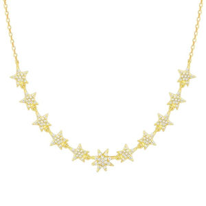 Women’s 925 Sterling Silver Gold Plated Cubic Zirconia Necklace | Jassu Fashion Store